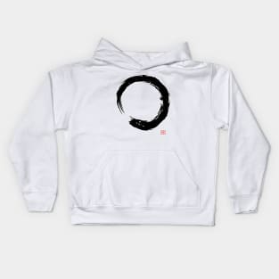 Calligraphy Enso Circle Zen Buddhism Kids Hoodie